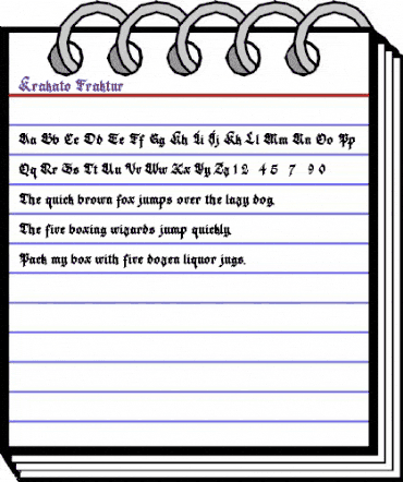 Krakato Fraktur Regular animated font preview Krakato Fraktur Regular animated font preview