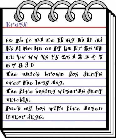 Krazy Regular animated font preview