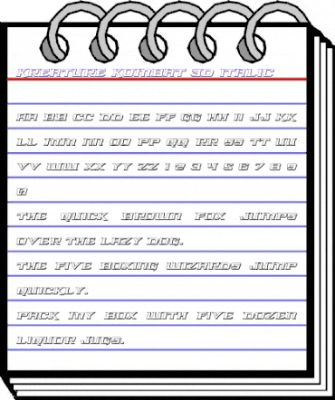 Kreature Kombat 3D Italic Italic animated font preview Kreature Kombat 3D Italic Italic animated font preview