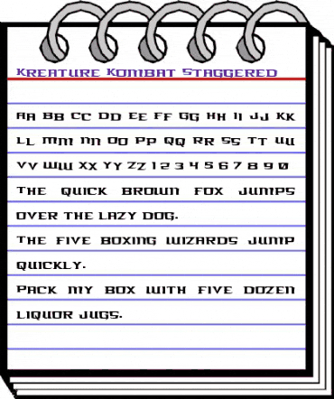 Kreature Kombat Staggered Regular animated font preview Kreature Kombat Staggered Regular animated font preview