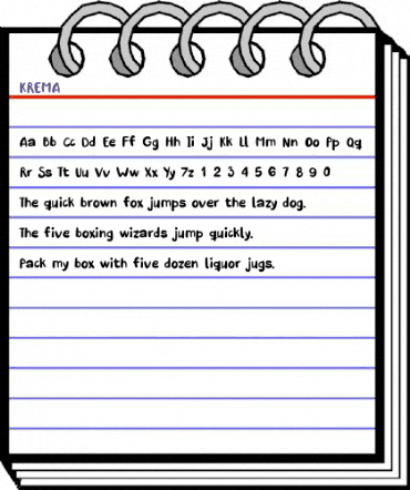 KREMA Regular animated font preview