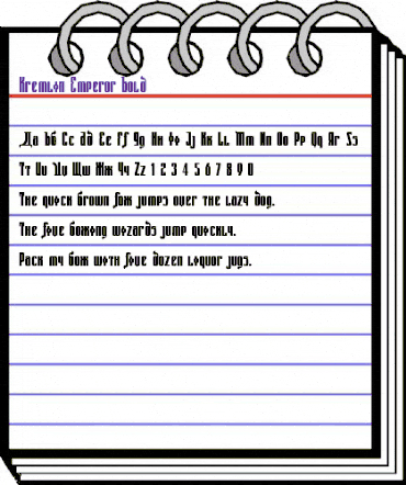 Kremlin Emperor Bold animated font preview Kremlin Emperor Bold animated font preview