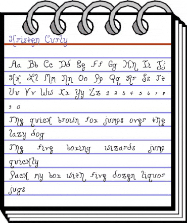 Kristen Curly curly animated font preview