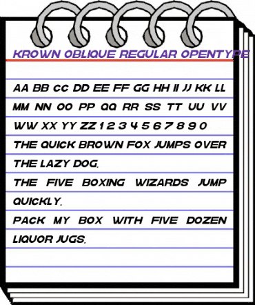 krown oblique Regular animated font preview