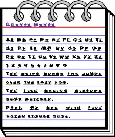 Krunch Bunch Regular animated font preview Krunch Bunch Regular animated font preview