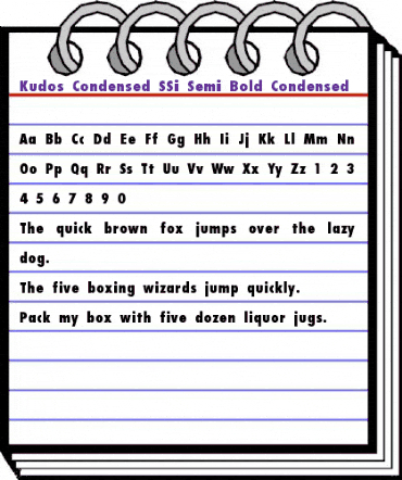 Kudos Condensed SSi Semi Bold Condensed animated font preview