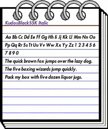 KudosBlackSSK Italic animated font preview KudosBlackSSK Italic animated font preview
