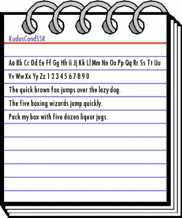 KudosCondSSK Regular animated font preview