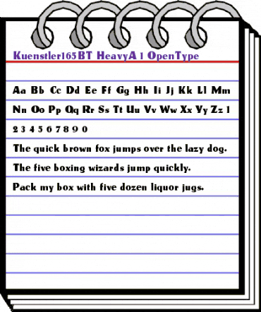 Kuenstler 165 Heavy animated font preview