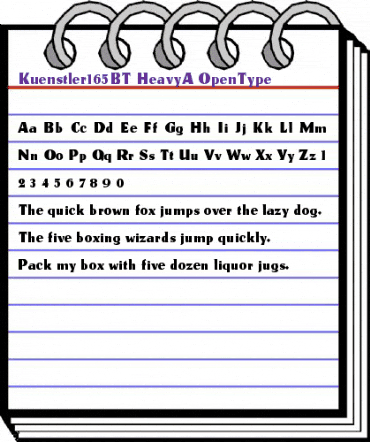 Kuenstler 165 Heavy animated font preview