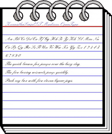 Kuenstler Script LT Medium animated font preview