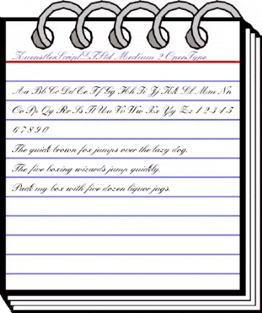 Kuenstler Script LT Std Medium animated font preview