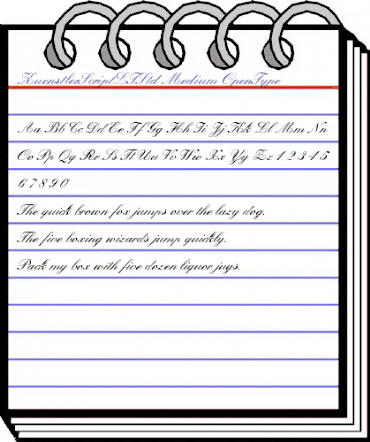 Kuenstler Script LT Std Medium animated font preview