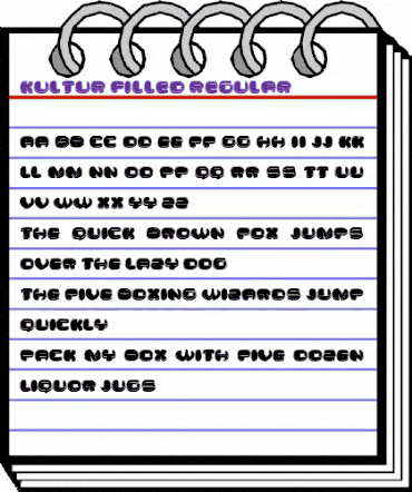 Kultur Filled Regular animated font preview
