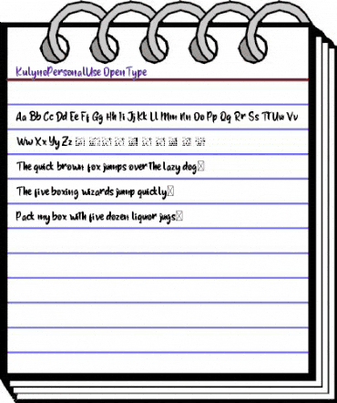 Kulyno Personal Use animated font preview