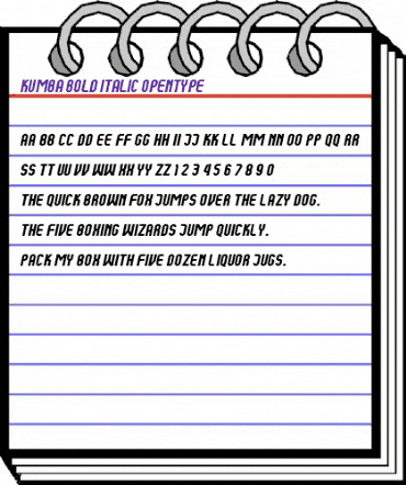 Kumba Bold Italic animated font preview