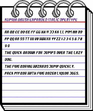Kumba Brush Expanded Italic animated font preview Kumba Brush Expanded Italic animated font preview