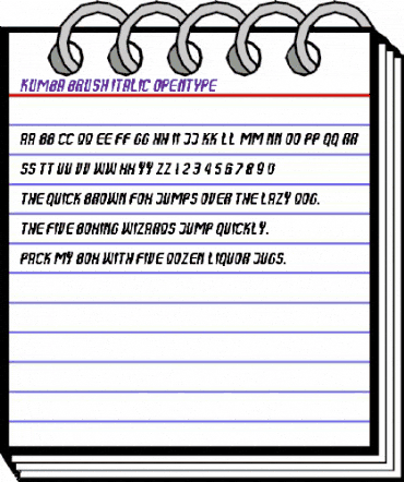 Kumba Brush Italic animated font preview