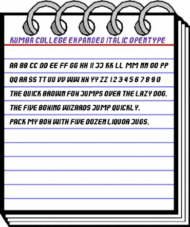 Kumba College Expanded Italic animated font preview Kumba College Expanded Italic animated font preview