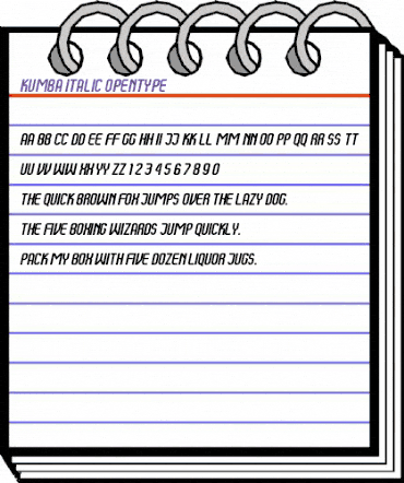 Kumba Italic animated font preview