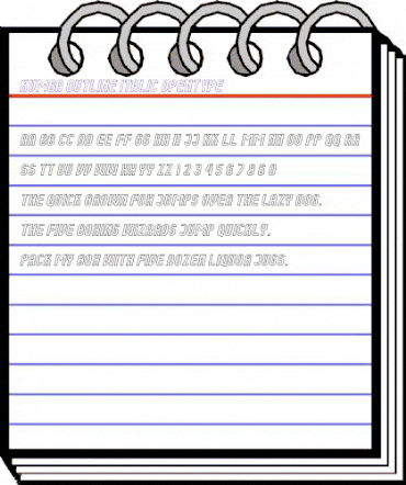 Kumba Outline Italic animated font preview