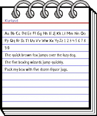 Kurland Regular animated font preview