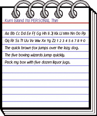 Kurri Island Italic Thin Regular animated font preview