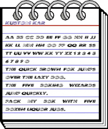 Kustom Kar Regular animated font preview