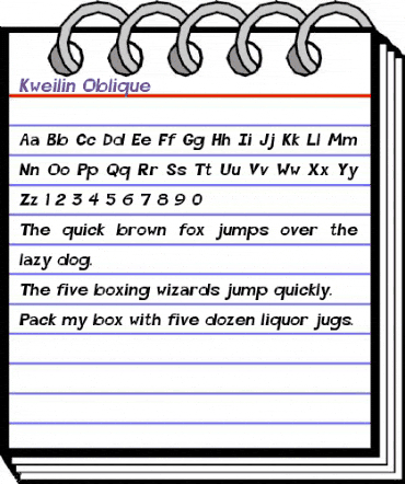 Kweilin Oblique animated font preview