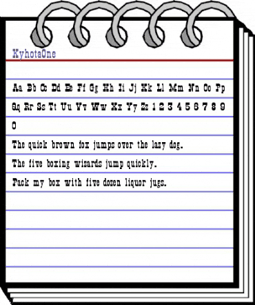 KyhotaOne Regular animated font preview