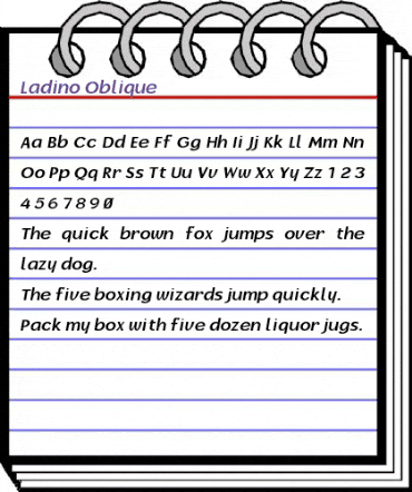 Ladino Oblique animated font preview Ladino Oblique animated font preview