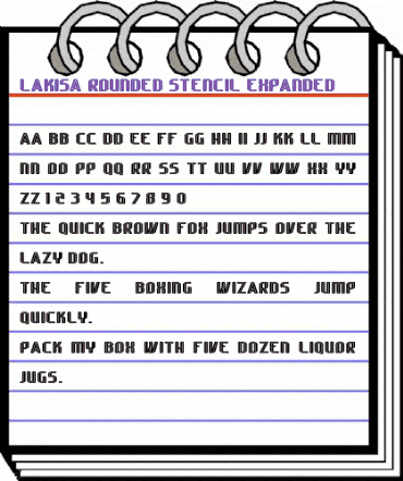 Lakisa Rounded Stencil Expanded animated font preview