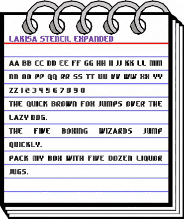 Lakisa Stencil Expanded animated font preview