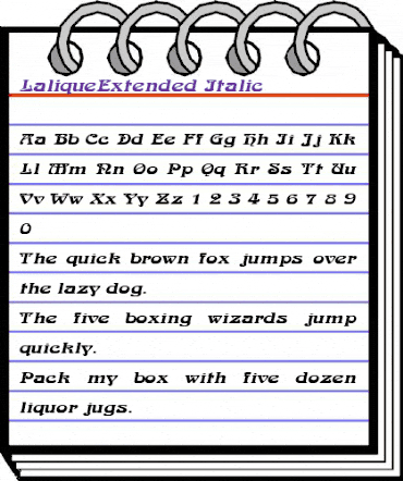 LaliqueExtended Italic animated font preview LaliqueExtended Italic animated font preview