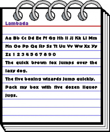 Lambada Regular animated font preview