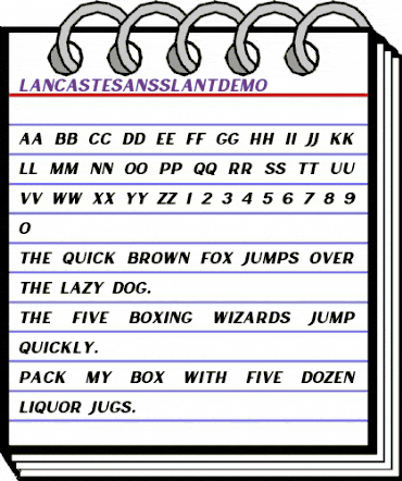 Lancaste Sans Slant Demo Regular animated font preview
