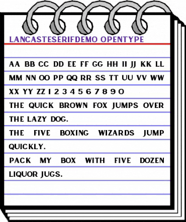 Lancaste Serif Demo Regular animated font preview
