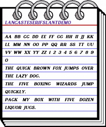 Lancaste Serif Slant Demo Regular animated font preview Lancaste Serif Slant Demo Regular animated font preview