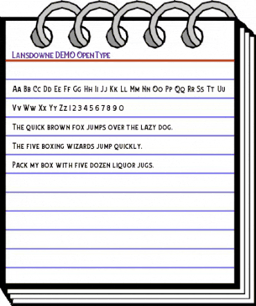 Lansdowne DEMO Regular animated font preview