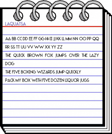 LAQUATSA Regular animated font preview