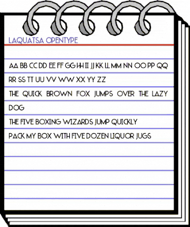LAQUATSA Regular animated font preview