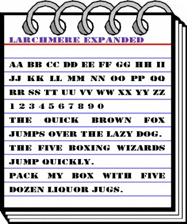 Larchmere Expanded Regular animated font preview