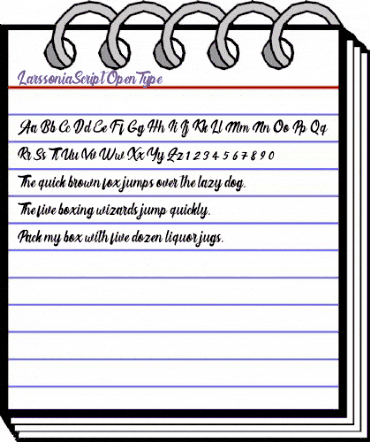 Larssonia Script Regular animated font preview