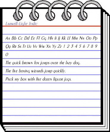 Larwell-Light Italic animated font preview