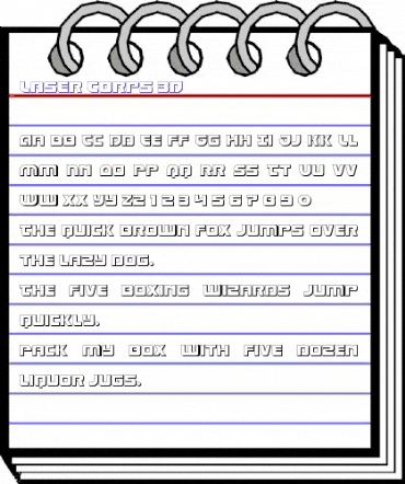 Laser Corps 3D Regular animated font preview