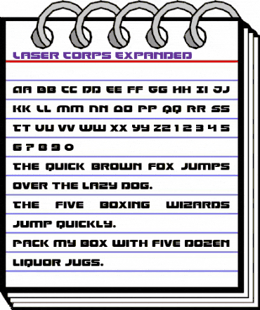 Laser Corps Expanded Regular animated font preview