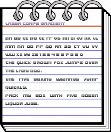 Laser Corps Gradient Regular animated font preview