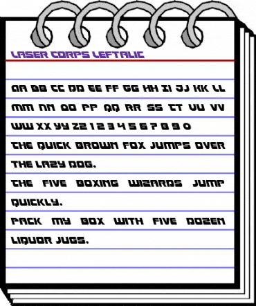 Laser Corps Leftalic Regular animated font preview