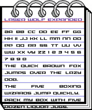 Laser Wolf Expanded Expanded animated font preview Laser Wolf Expanded Expanded animated font preview