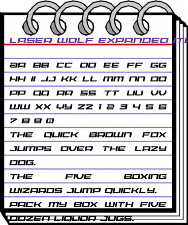 Laser Wolf Expanded Italic Expanded Italic animated font preview Laser Wolf Expanded Italic Expanded Italic animated font preview